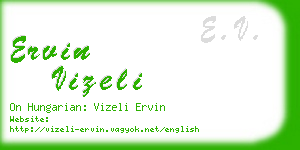 ervin vizeli business card